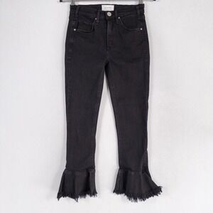 McGuire Jeans Womens Size 25 Black Bohemia Mid Rise Flounced Stretch 5 Pocket